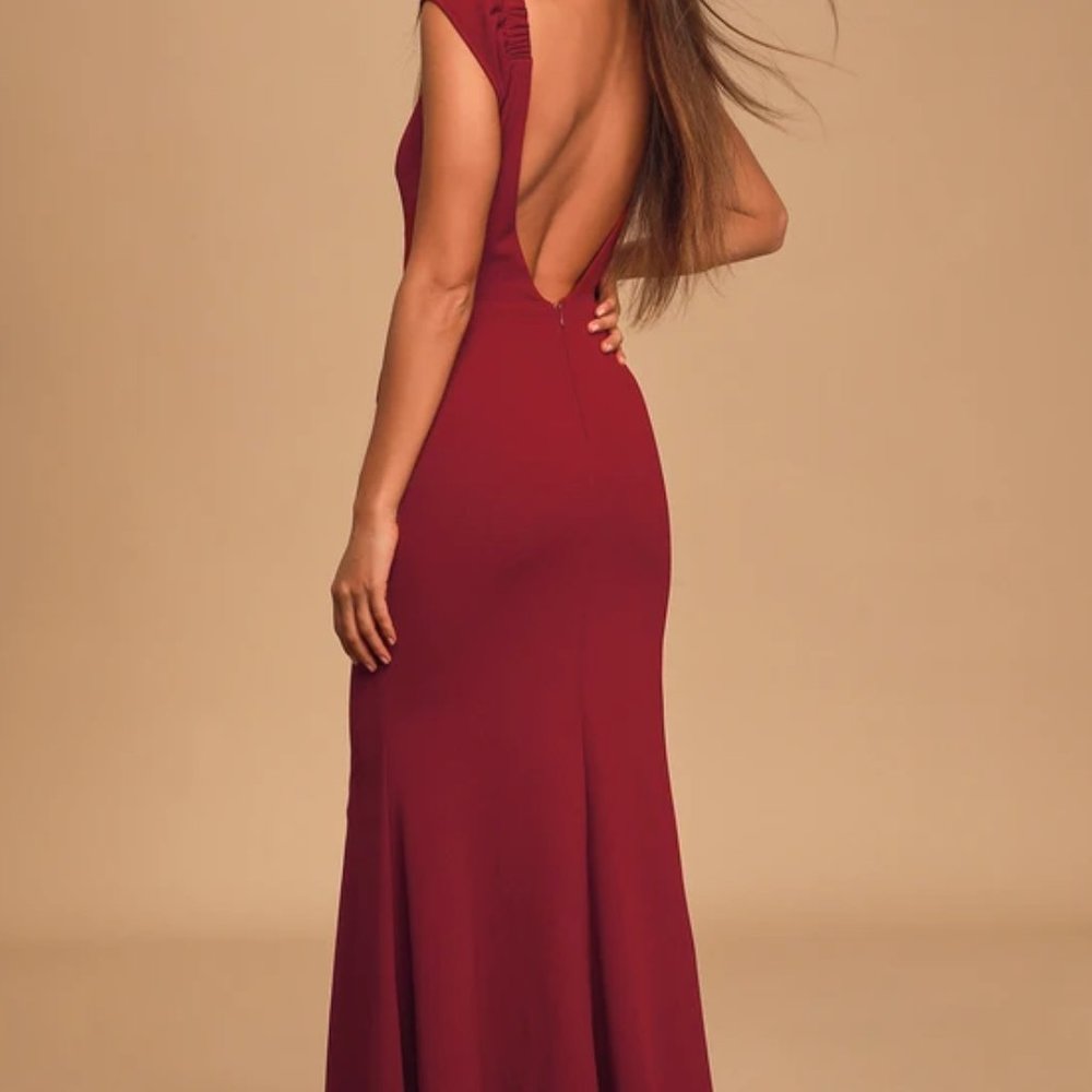 Lifelong Love Wine Red Mermaid Maxi Dress